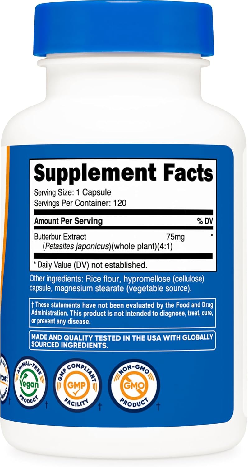 Nutricost Butterbur Extract Capsules 75mg 120 Capsules  Gluten Free NonGMO Vegetarian Friendly - Image 5