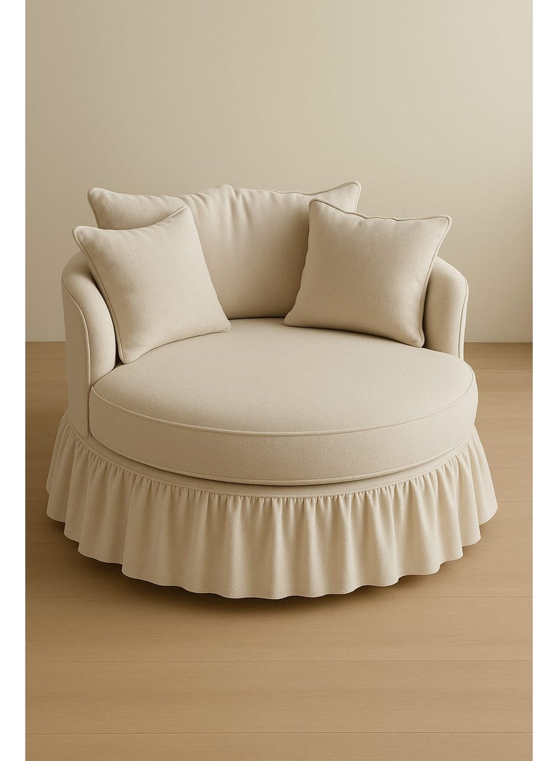 Modern lounge chair, circular, made of Swedish wood - Image 1