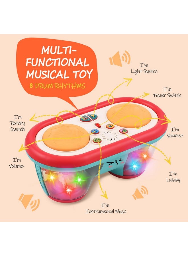 ROHSCE Baby Toys for 6 to 12 Months, Drum Musical Learning Infant Toys Rotating Light Up Toys for 12-18 Months, Tummy Time Toys for Baby 0-3-6-9 Months, Baby Gifts Toys 1 Year Old - Image 2