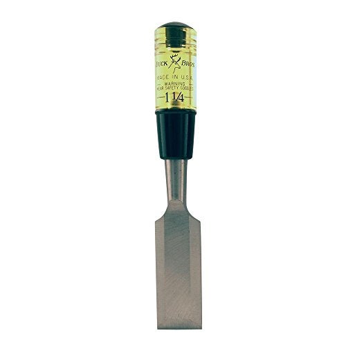 Buck Bros. Buck Brothers 120107BC 1-1/4" Wood Chisel Made in USA, For Paring and Finishing Cuts in Carpentry and Woodworking, Tempered Tool Steel Blade, Mallet-Safe Handle - Image 1