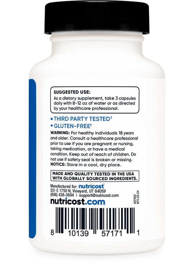 كبسولات Nutricost myHMB بتركيز 1500 ملجم من كالسيوم HMB لكل وجبة، 60 كبسولة، 20 وجبة - Performance Line، كالسيوم B-هيدروكسي B-ميثيل بيوتيرات مونوهيدرات - Image 4