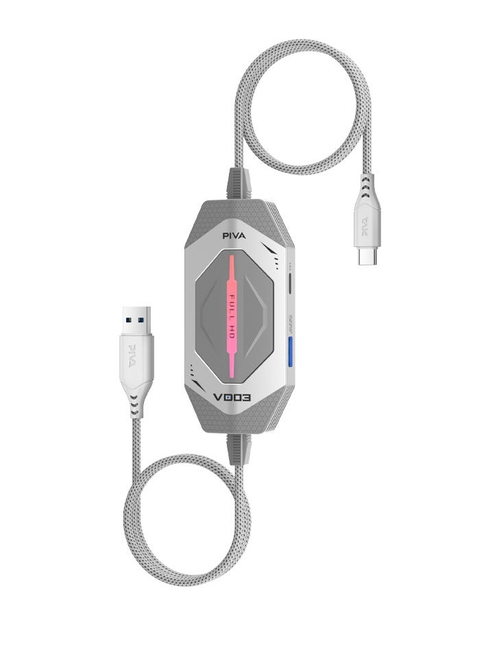 PIVA VD03 Live Streaming Adapter 4 in 1 HDMI Port USB Type-C Audio Port 60W USB Data Port Features Audio Bridge Technology Ensures Two-Way Audio Transmission Without Loss of Quality Fully Supports Live Streaming Allows 2-Screen Streaming Simultaneously - Image 2