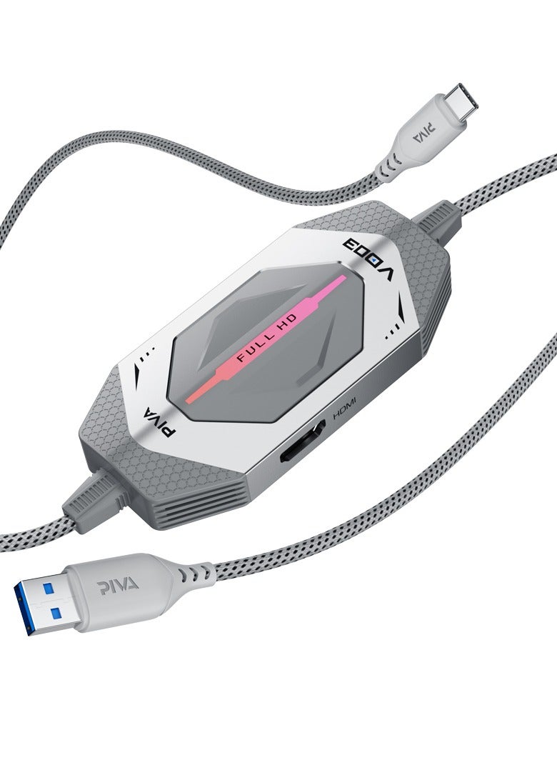 PIVA VD03 Live Streaming Adapter 4 in 1 HDMI Port USB Type-C Audio Port 60W USB Data Port Features Audio Bridge Technology Ensures Two-Way Audio Transmission Without Loss of Quality Fully Supports Live Streaming Allows 2-Screen Streaming Simultaneously - Image 1