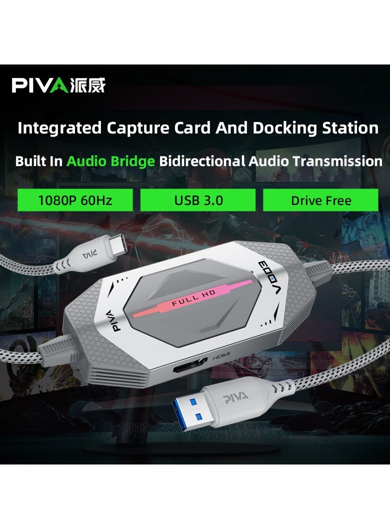 PIVA VD03 Live Streaming Adapter 4 in 1 HDMI Port USB Type-C Audio Port 60W USB Data Port Features Audio Bridge Technology Ensures Two-Way Audio Transmission Without Loss of Quality Fully Supports Live Streaming Allows 2-Screen Streaming Simultaneously - Image 4