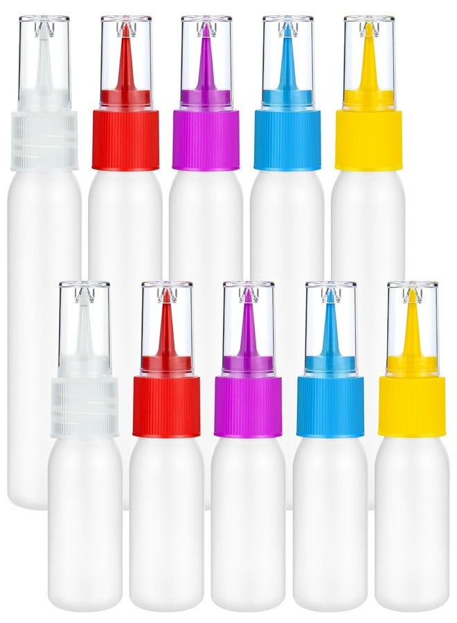 Lukdin 10 Pcs Squeeze Bottles – 30ml & 60ml Plastic Icing Bottles for Cake, Cookie, Pastry, Frosting, Food Coloring, DIY, and Ice Cream Decoration - Image 1