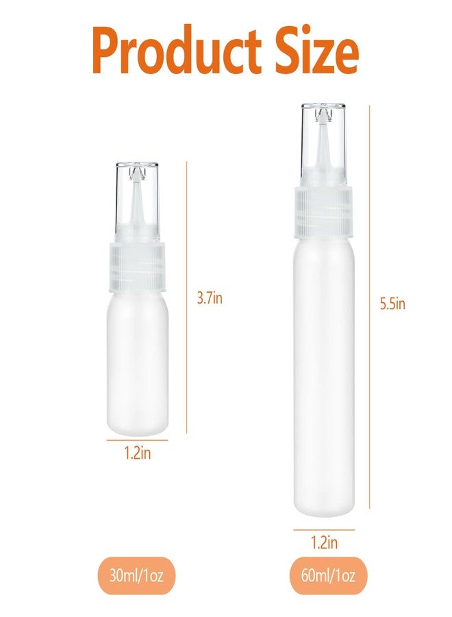 Lukdin 10 Pcs Squeeze Bottles – 30ml & 60ml Plastic Icing Bottles for Cake, Cookie, Pastry, Frosting, Food Coloring, DIY, and Ice Cream Decoration - Image 2