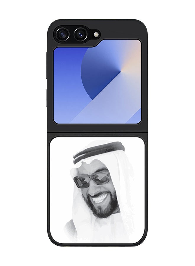 Stylizedd Rugged Black edge case for Samsung Galaxy Z Flip6, Slim fit Soft Case Flexible Anti Drop TPU Gel Thin Cover -  Zayed, Our Father - Image 1