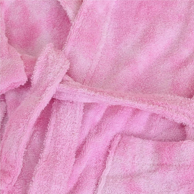 Printex Eg Printex.EG Kids Tie-Dye Hooded Cotton Bathrobe - Ultra Absorbent & Soft Skin-Friendly Spa Robe - Vibrant Colors for Bath, Pool & Beach. (TD ROSE) (10:12 years) - Image 2