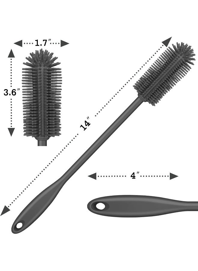 Purtribe silicone Bottle Brush, Water Bottle Cleaner Brush with Long Handle, Perfect for Cleaning Narrow Neck Containers, Vacuum Sports Bottle, Tumblers, Flask, Glassware - Image 5