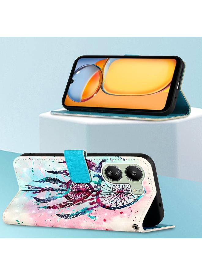 إيروريكس جراب لهاتف Xiaomi Redmi 13C، جراب جلدي أفقي قابل للطي برسومات ثلاثية الأبعاد - Image 4