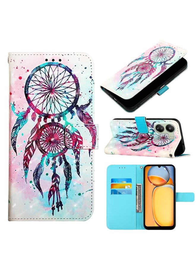 إيروريكس جراب لهاتف Xiaomi Redmi 13C، جراب جلدي أفقي قابل للطي برسومات ثلاثية الأبعاد - Image 1