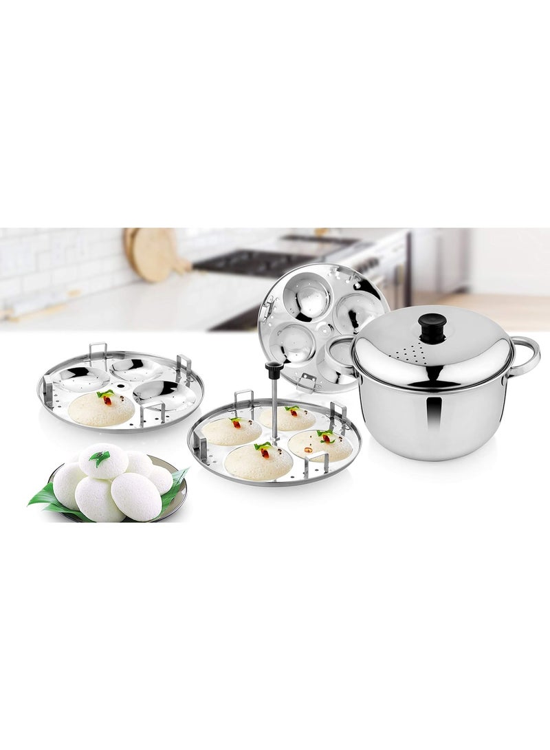 A-One Collection Stainless Steel Idli Maker Set with Stand, Momo Maker, Rice Pot, Idli Cooker 4000 Ml Dia 22.5 cm - Image 3