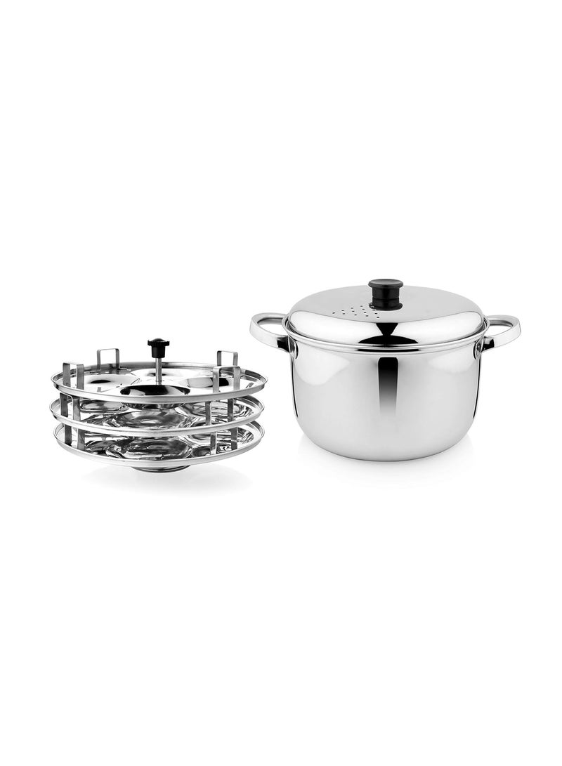 A-One Collection Stainless Steel Idli Maker Set with Stand, Momo Maker, Rice Pot, Idli Cooker 4000 Ml Dia 22.5 cm - Image 1