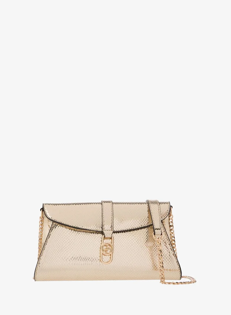 سيليست حقيبة كروس بودي بنقوش مع حزام سلسلة وإغلاق قلاب