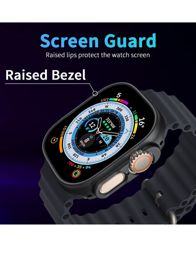 2 Pack Smiling Case Compatible with Apple Watch Ultra 49mm, Hard PC Bumper Case All-Around Edge Shockproof Protective Cover Frame - Image 2