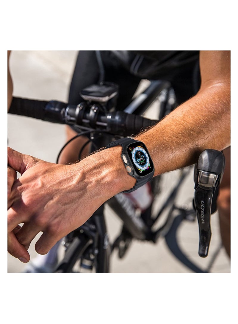 2 Pack Smiling Case Compatible with Apple Watch Ultra 49mm, Hard PC Bumper Case All-Around Edge Shockproof Protective Cover Frame - Image 5