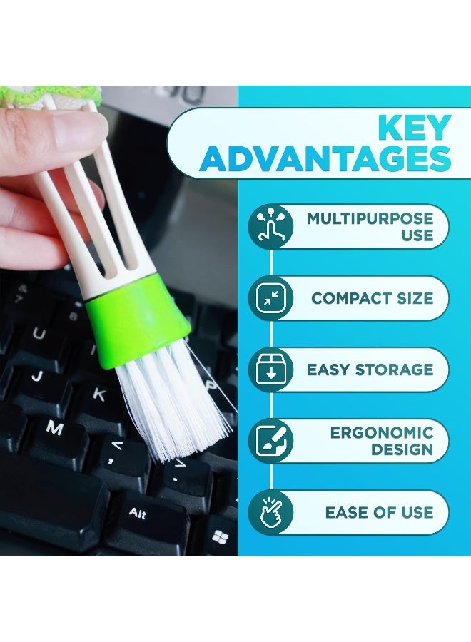 Car Vent Brush Multifunctional Cleaning Brush - Auto Vent Cleaner Tool for Car Detailing Car Interior Duster Reliable Plastic & Nylon, Handy Size, Triple Design, Compact Storage, Removable for Washing - Image 4