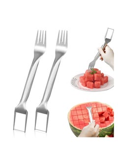 Y&D SYOSI, 2Pcs Watermelon Cutter Slicer Fork, Stainless Steel Fork and 2-in-1, Portable Cutting Tool, Fruit Forks for Home Party Camping, Kitchen Gadget  - Image 1