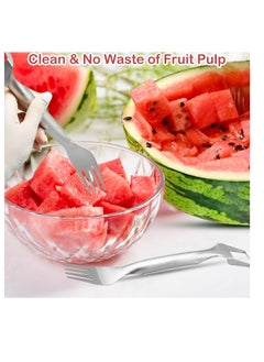 Y&D SYOSI, 2Pcs Watermelon Cutter Slicer Fork, Stainless Steel Fork and 2-in-1, Portable Cutting Tool, Fruit Forks for Home Party Camping, Kitchen Gadget  - Image 3