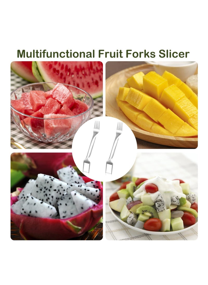 Y&D - SYOSI, 2Pcs Watermelon Cutter Slicer Fork, Stainless Steel Fork and 2-in-1, Portable Cutting Tool, Fruit Forks for Home Party Camping, Kitchen Gadget - Image 1