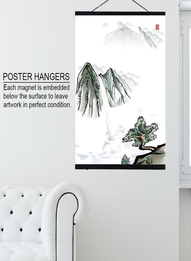 Zerodis Magnetic Picture Poster Frame, Black Wooden Photo Frame DIY Wood Frame Wall Hanger for Scroll Printing Poster Home Decor Wall Art Many Sizes(30cm) - Image 3