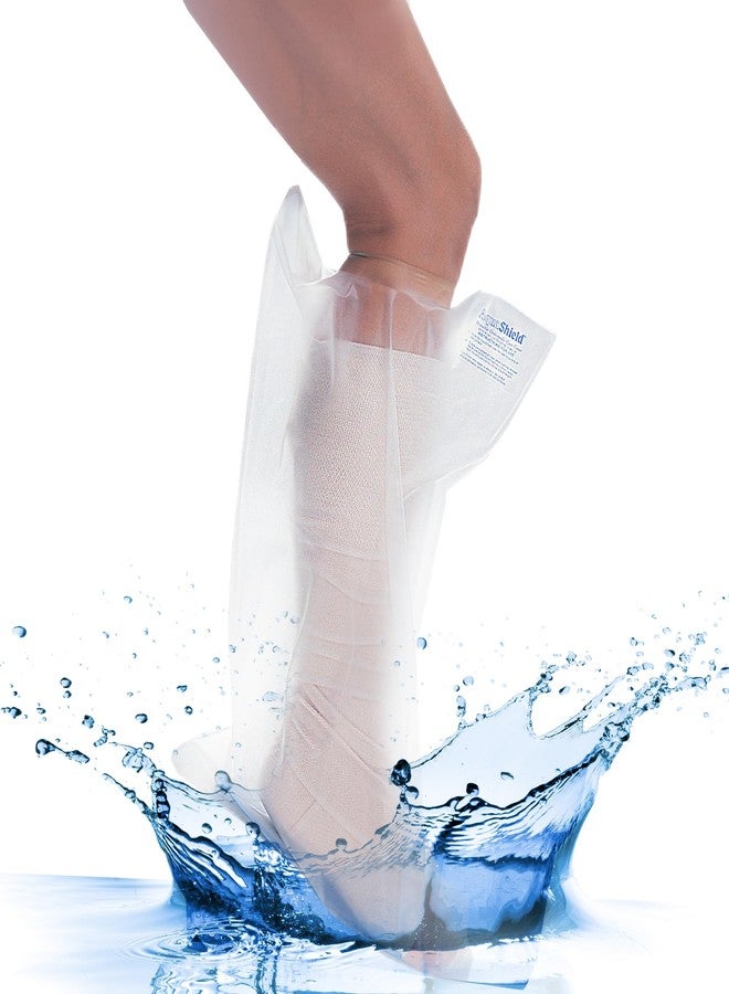 AquaShield Waterproof Adult Half Leg Cast & Bandage Protector - (L25) Safe for Pool, Bath, & Shower, Reusable, Non-slip sole, Skin-Friendly, Easy to Use - Watertight Seal for Showering - Made in USA - Image 1