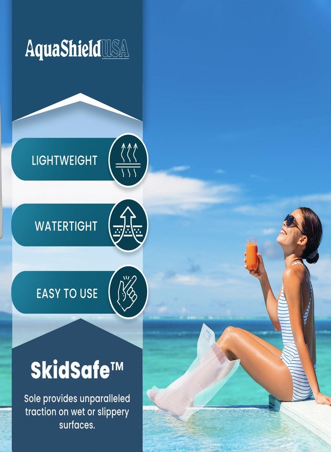 AquaShield Waterproof Adult Half Leg Cast & Bandage Protector - (L25) Safe for Pool, Bath, & Shower, Reusable, Non-slip sole, Skin-Friendly, Easy to Use - Watertight Seal for Showering - Made in USA - Image 4