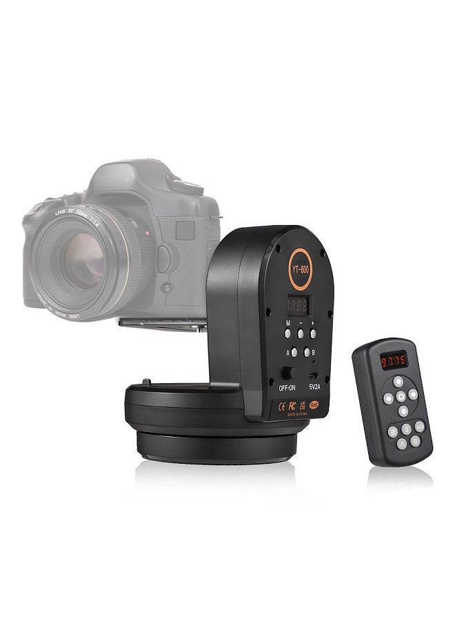 Motorized Pan Tilt Head 2-axis Panoramic Head Electric PTZ Ball Head 1kg/2.2lbs Load Capacity 7 Levels Adjustable Speed 360°Rotatable with Remote Control 1/4in Scre