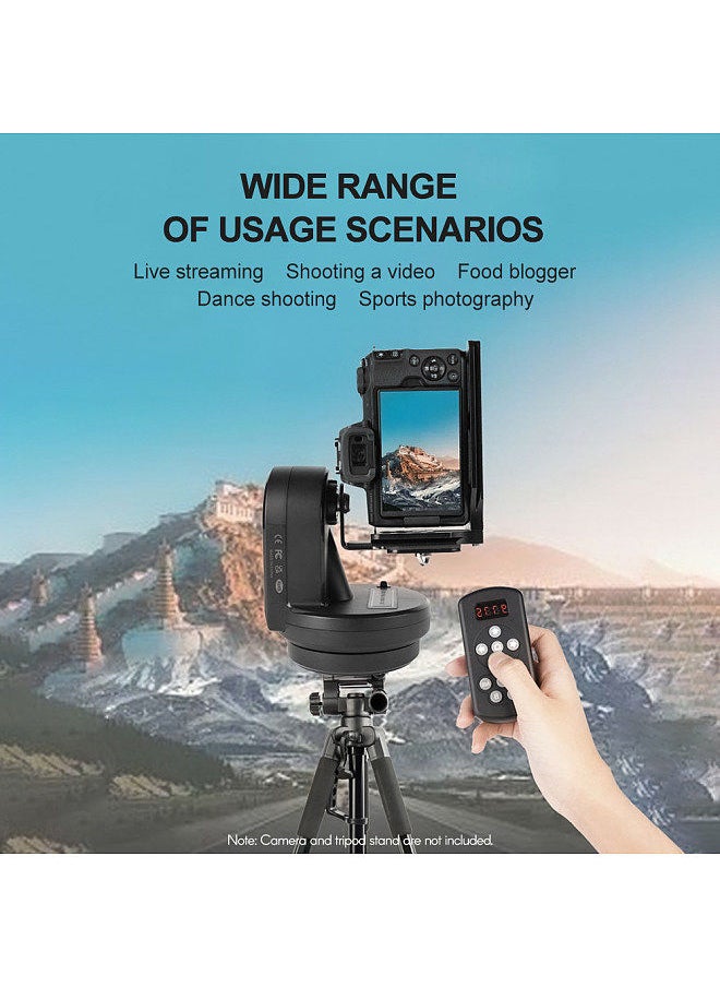 Motorized Pan Tilt Head 2-axis Panoramic Head Electric PTZ Ball Head 1kg/2.2lbs Load Capacity 7 Levels Adjustable Speed 360°Rotatable with Remote Control 1/4in Scre