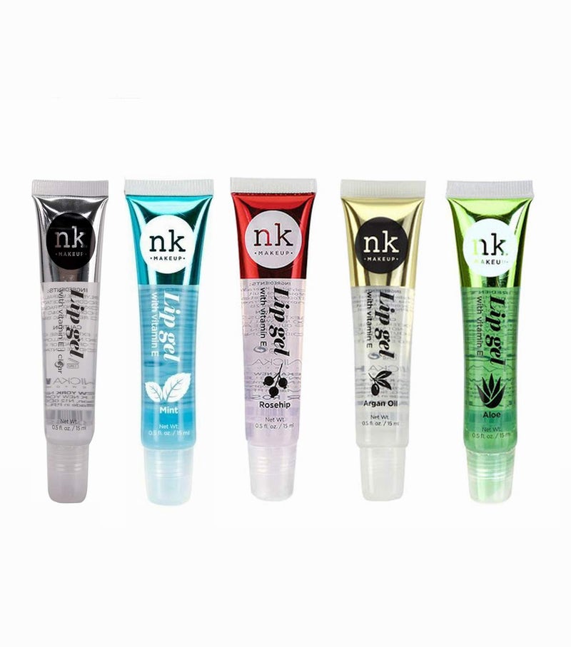 Nicka K New York NICKA K NEW YORK 5 Flavors NK Hydrating Lip Gel Rosehip Argan Oil Mint Aloe Clear Moisturizing Clear Gloss 