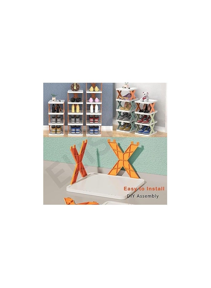 5-Tier Shoe Cabinet – Decorative Multi-Color Design – Space Saver - Image 3