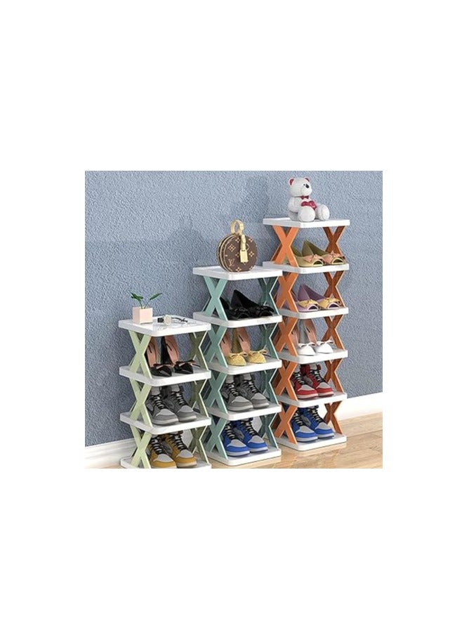 5-Tier Shoe Cabinet – Decorative Multi-Color Design – Space Saver - Image 1