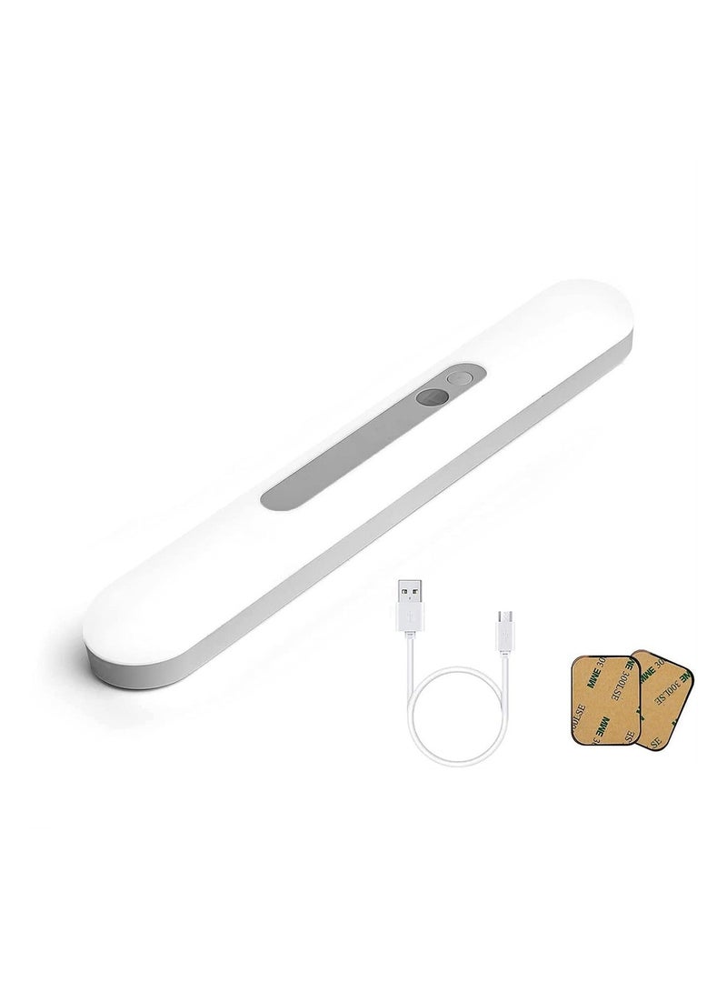 30CM Motion Sensor Closet Light - 59 LED Lights, 2 Working Modes, Brightness Adjustable, 2200mAh Rechargeable Wardrobe Cupboard for Bedroom, Kitchen, Hallway White - Image 1