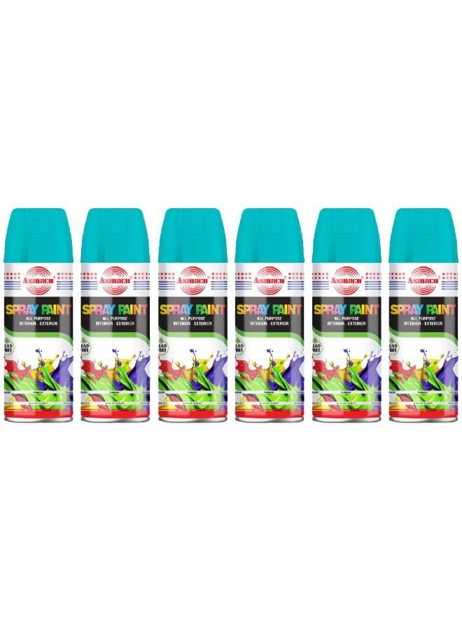 اسماكو بخاخ طلاء - أزرق مائي - 400 مل - مجموعة 06 قطعة