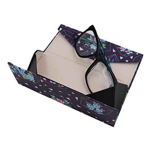 Real Sic Glasses Case for Men and Women - Magnetic Folding Hard Shell Sunglass Holder - Vegan Leather Eyeglass Protector, Variety of Styles Inspired by Nature - (Succulent Terrarium) - Image 4