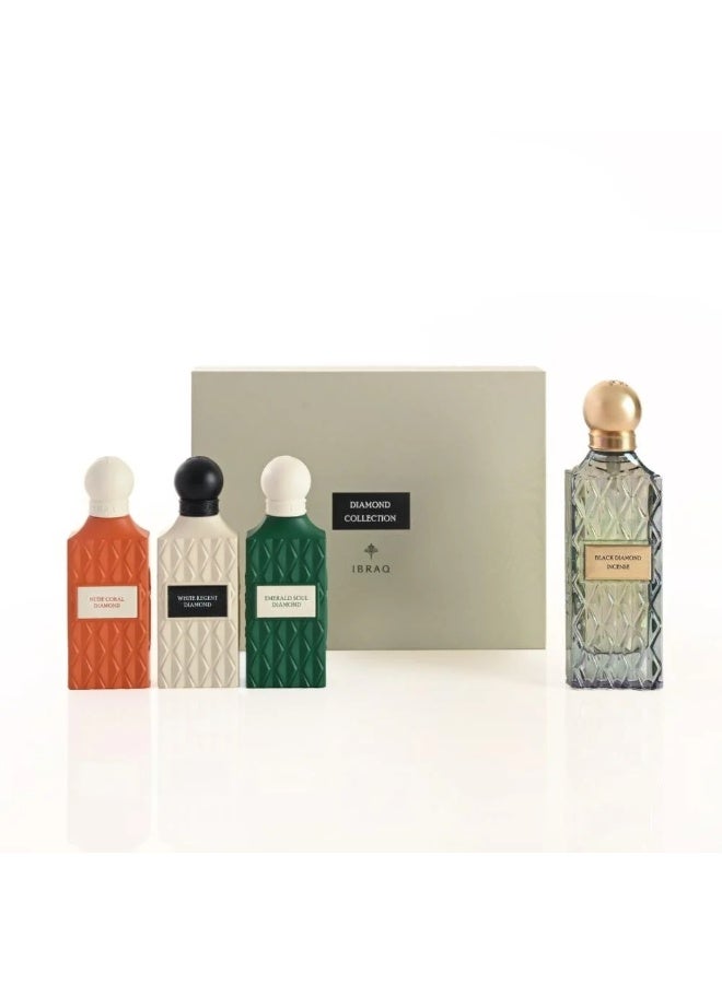 The Essence Collection (Black Diamond Incense 150ml)+(Nude Coral Diamond & White Regent Diamond & Emerald Grey Diamond 75ml)