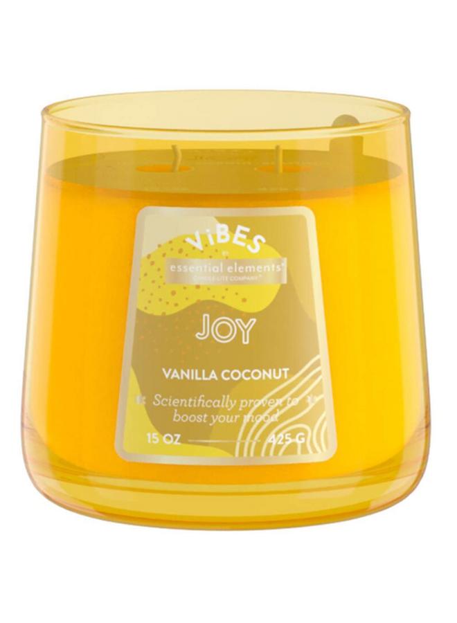 CANDLE-LITE Essential Elements Vibes Joy Vanilla Coconut Scented Jar Candle 15Oz 46341693