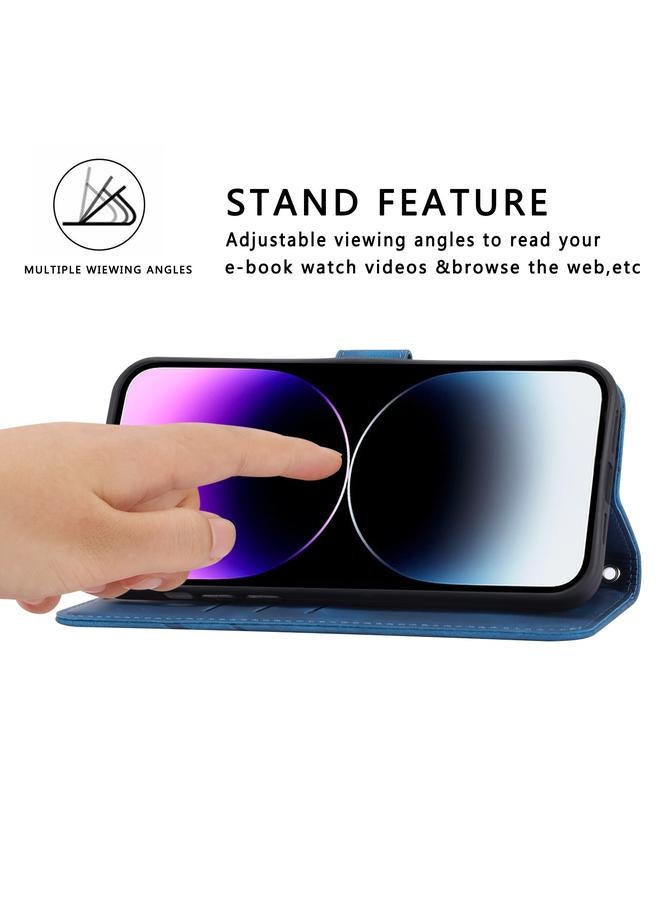 S-TOP Case For iPhone 15 Pro Embossed Line Leather Phone Case with Lanyard - Image 5