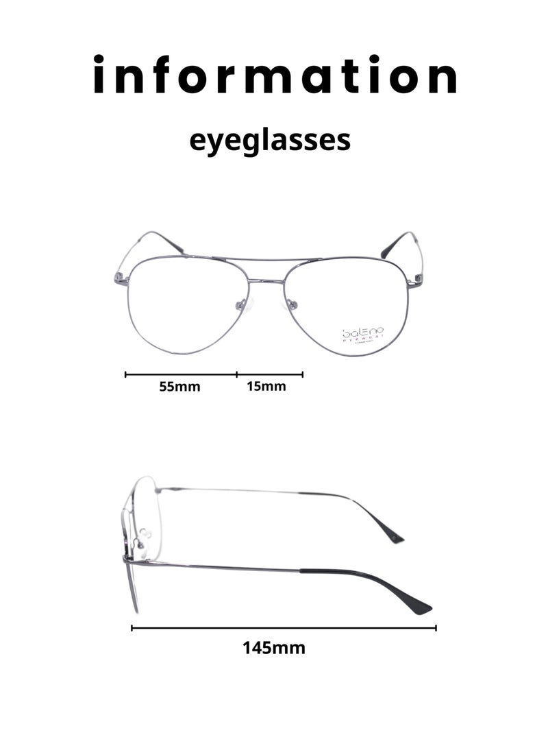 Baleno Aviator Frame Eyeglasses with High-Quality Anti-Reflective Lenses - Stylish & Durable Prescription Glasses - Image 2