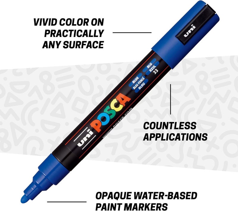 POSCA Canvas Paint by Number Kit, Sea & Sky - 8 Markers with 2 Pre-Drawn Canvases - For All Artists and Holiday Gifting - Image 5