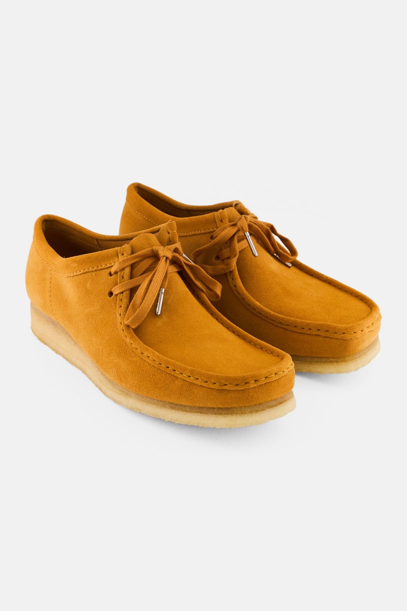 clarks Men Wallabee Lace Up Shoes, Mustard - Image 1