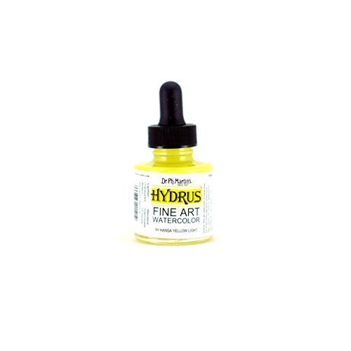 Dr. Ph. Martin's Hydrus Fine Art Watercolor (1H) Watercolor Bottle, 1.0 oz, Hansa Yellow Light, 1 Bottle - Image 3