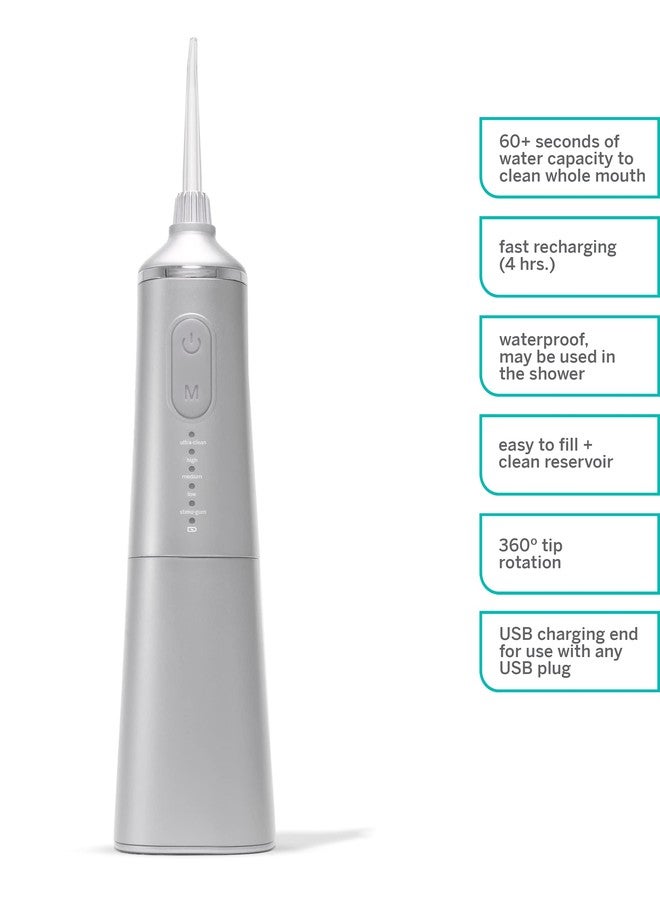 Supersmile Professional Zina Water Flosser, Silver, Rechargeable Cordless Water Flosser, 5 Cleaning Modes, Waterproof, Travel Friendly, Safe for Veneers & Braces - Image 2