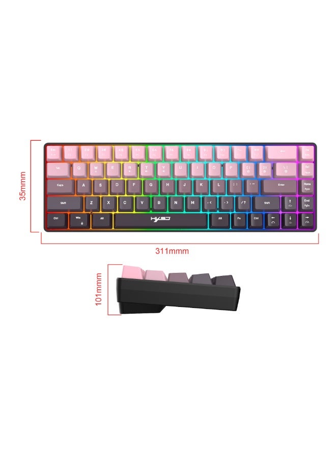 إتش إكس إس جيه لوحة مفاتيح ألعاب V200، 68 مفتاحًا RGB، سلكية صغيرة مقاومة للماء بنسبة 60% للاعبي الألعاب - Image 3