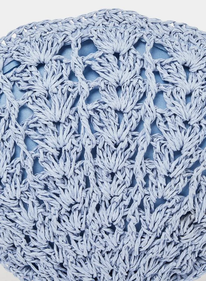 Styli Blue Crochet Mini Crossbody Bag