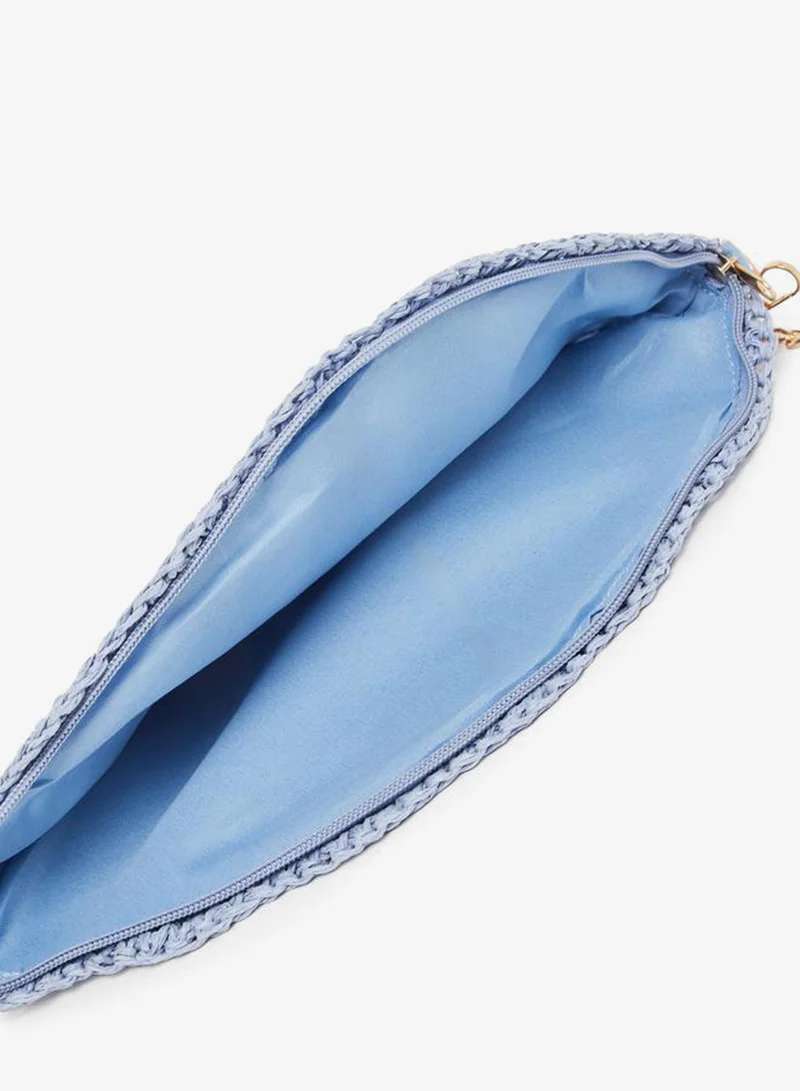 Styli  Blue Crochet Mini Crossbody Bag for Women | Best Price UAE