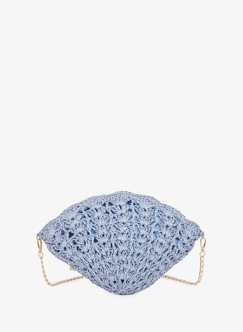 Styli  Blue Crochet Mini Crossbody Bag for Women | Best Price UAE