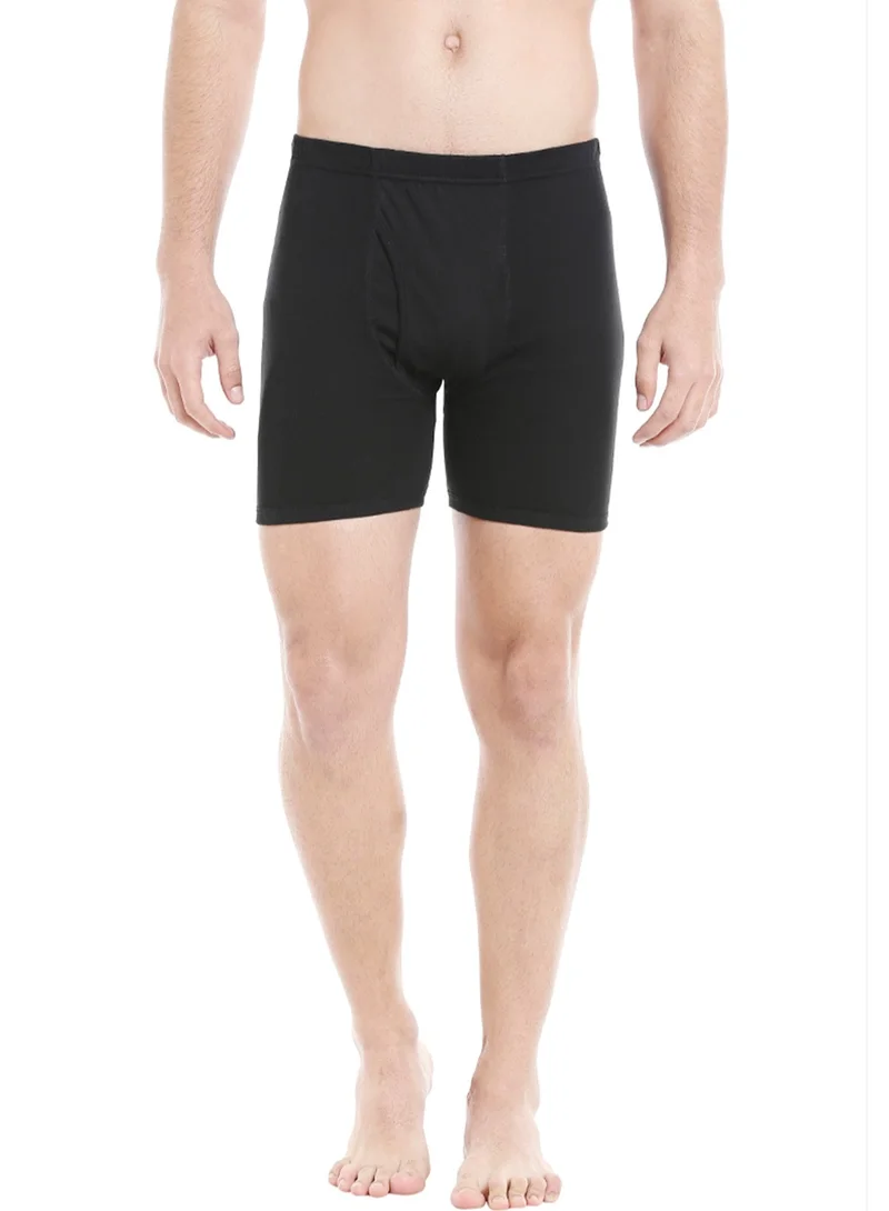 BYC MEN'S COTTON BOXER BRIEF SHORTS (PACK OF 3) - BLACK