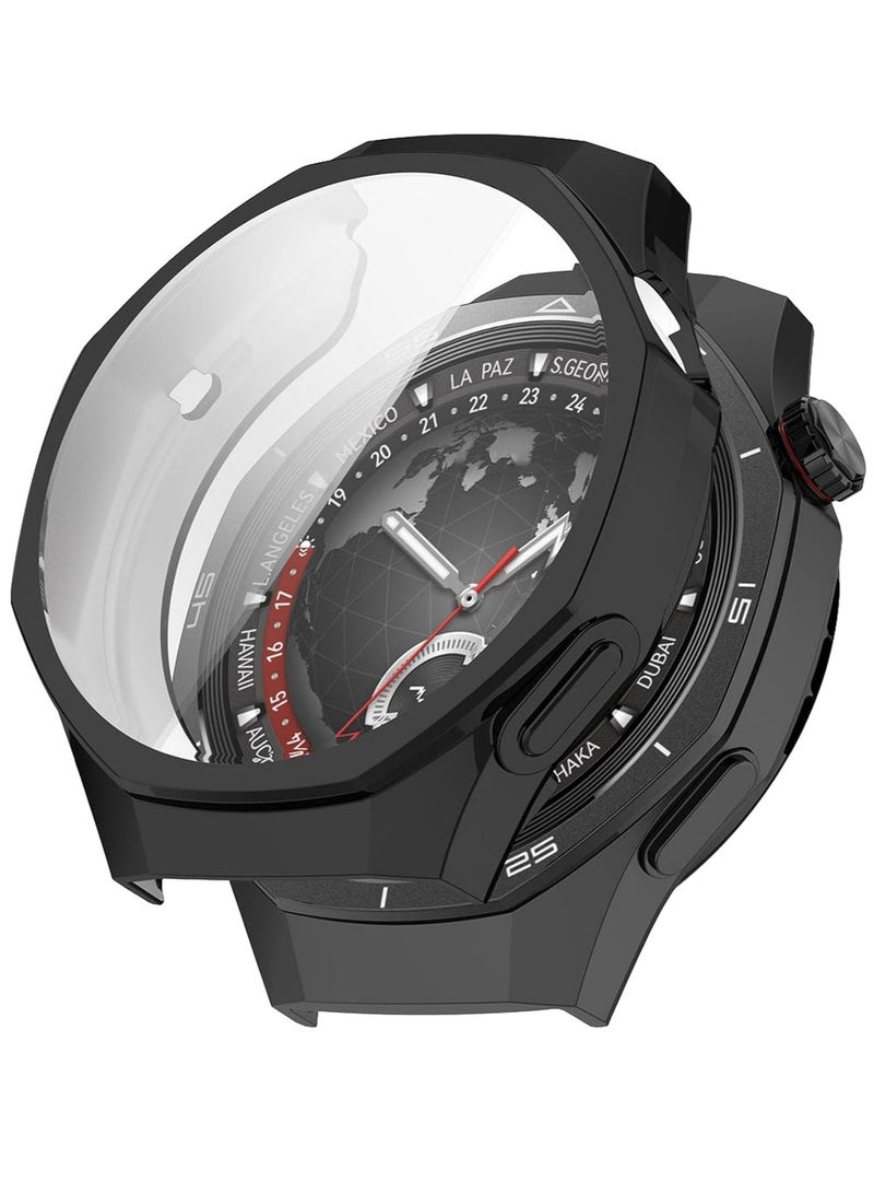 HUAWEI WATCH GT 5 Pro 46mm Case, Case with Screen Protector, Soft TPU Full Coverage Screen Cover Case, [Touch Sensitive] [Scratch-Resistant] [HD Clear] [Full Protection]-Black - Image 1