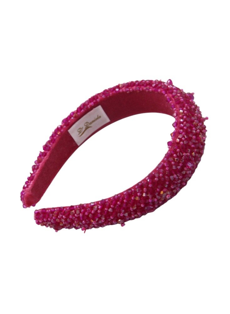 Bidani Crystal Embellished Headband - Hot Pink - Image 3